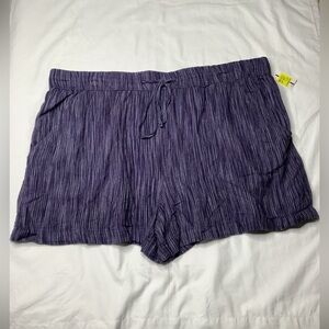 Time and True Women’s Plus Size Linen Shorts Navy Blue Size XXXL (22)